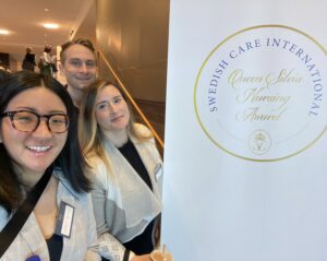 Three students at the QSNA Conference in Sweden